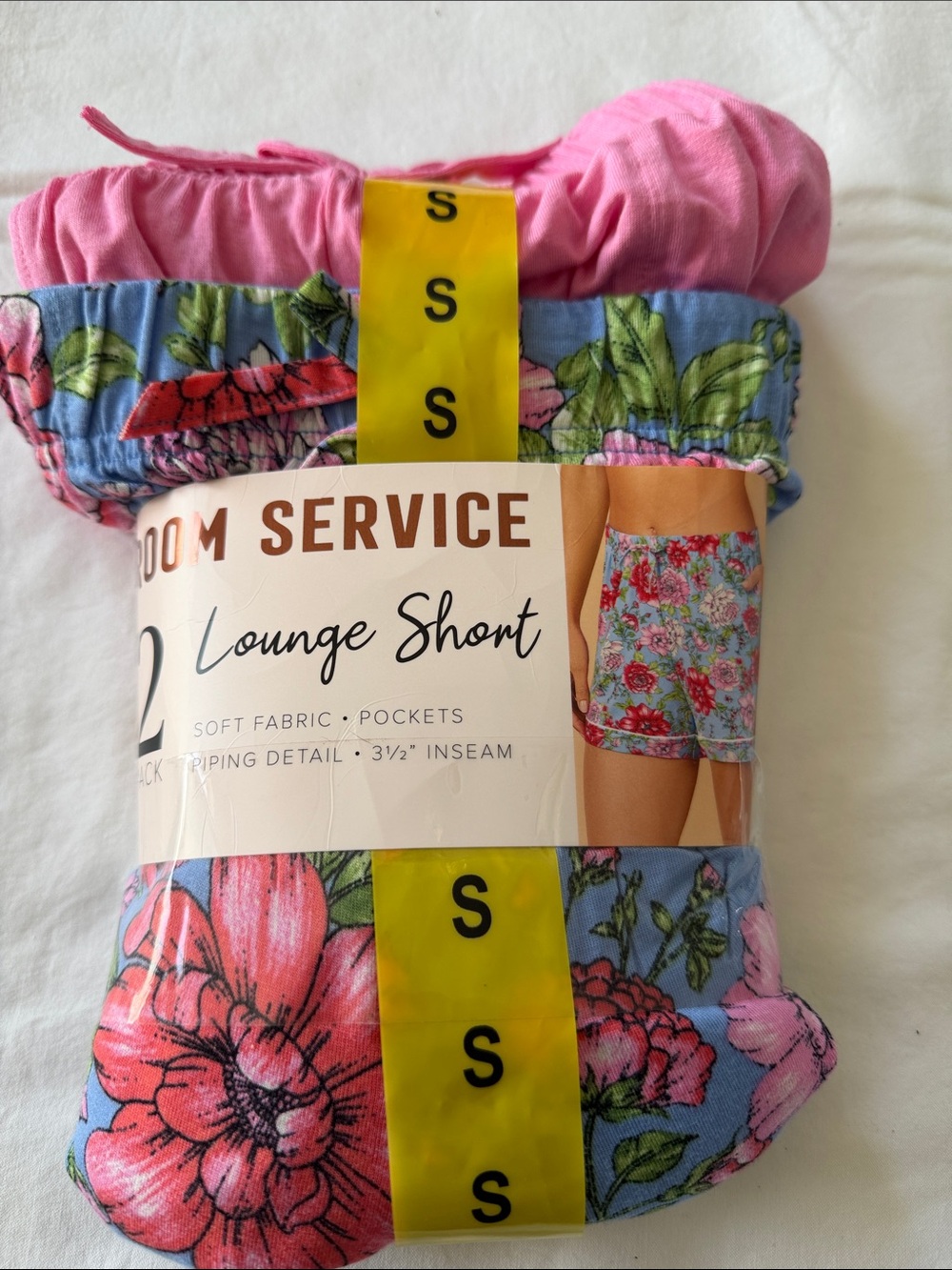 Room Service Women's Pink & Blue Floral Lounge Shorts - 2 Pack